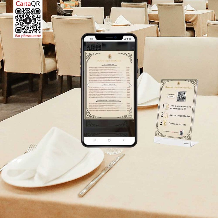 Carta digital QR para bar y restaurante